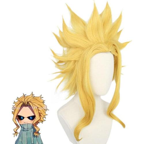 Anime Yellow Wig Cosplay My Hero Academia All Might Yagi Toshinori Costume Boku no Hero Academia Heat Resistant Hair Cosplay Wig