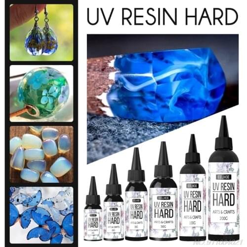 FreeShip 10/20/30/50/100/200ml UV Resin Hard Type Crystal Clear Glue Ultraviolet Curing Epoxy Crafts Jewelry Making DIY Dropship