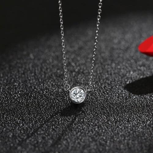 925 Sterling Silver Simple Crystal Inlaid Clavicle Chain Necklace Women Wedding Party Dress Jewelry Accessories Girlfriend Gift