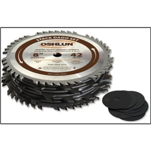 8-inch Woodworking Slotted 15.88 Aperture Alloy DADO Saw Blade 2 Large Outer Saw Blades And 6 Small Inner Saw Blades