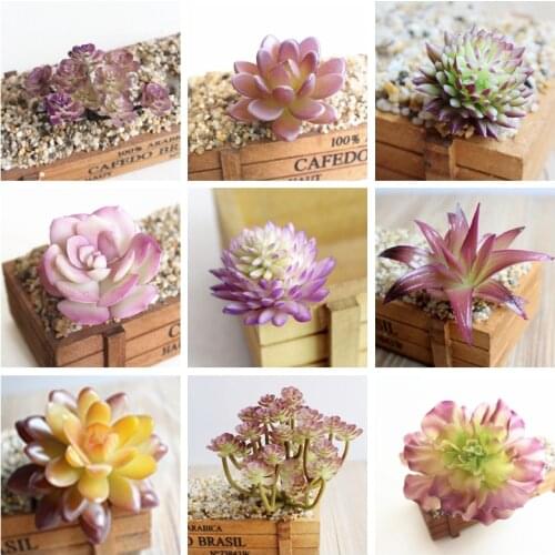 Purple Artificial Succulents Plants Home Garden Desktop Table Decoration Fake Plants Party Festive Supplies Potted Plants Bonsai
