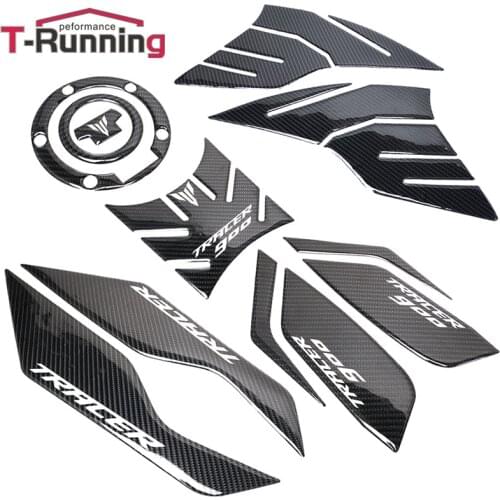 Motorcycle 3D Carbon Fiber Sticker Decoration For Yamaha TRACER 900GT Tracer 900 2018-2020 Oil Tank Pad Decal Protector Cover