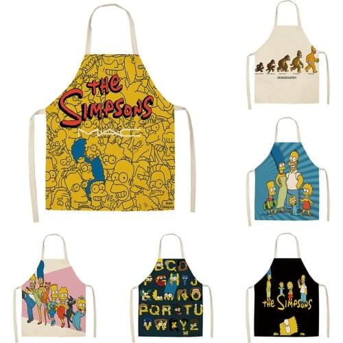 Cartoon Anime Happy Family Series Apron Ladies Apron Baking Accessories Kitchen Cooking Apron Mens Apron Cafe Kitchen Apron
