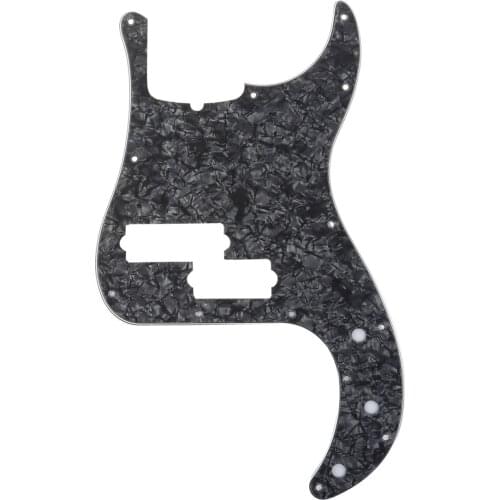 Musiclily Pro 5-String 13-Hole Contemporary P Bass Pickguard for Fender American Precision Bass, 4Ply Black Pearl