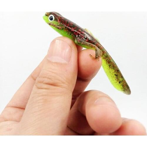 6pcs/Lot Soft Silicone Fishing Lure 8cm 3.5g Artificial Bait fishing frogs tadpoles 4 Color available New Style