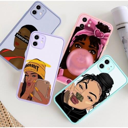 JAMULAR Black Girl Magic Melanin Poppin Shockproof Phone Case For iPhone XS MAX 7 11 Pro X XR SE 2020 8 6s Plus Soft Matte Cover