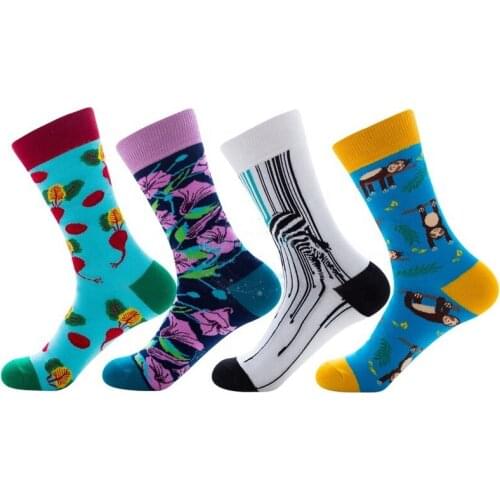New Tide Colorful Custom Cotton Crew Unisex Socks In Stockings Personality Funny Tube Happy Socks