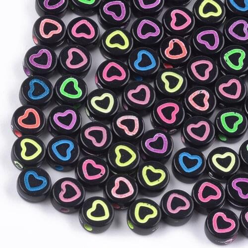 About 4000~4400pcs/500g Acrylic Heart Beads for DIY Craft Jewelry Making Earring Bracelet Necklace 7*3.5mm Hole: 1.5mm