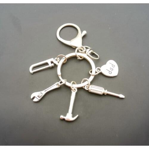 New Dad Grandpa Papa Fathers Day Gift Hardware Tools Keychain Hardworking Fathers Love Home Hardware Small Tools Jewelry