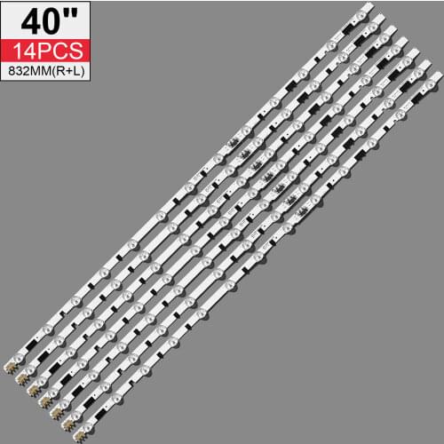 14PCS x LED Backlight for Samsung 40'' UA40F5500 AJ\AR 2013SVS40F HF400BGLV1H R/L UE40F6300 CY-HF400CSLV1 8+5 LEDs 832m'm