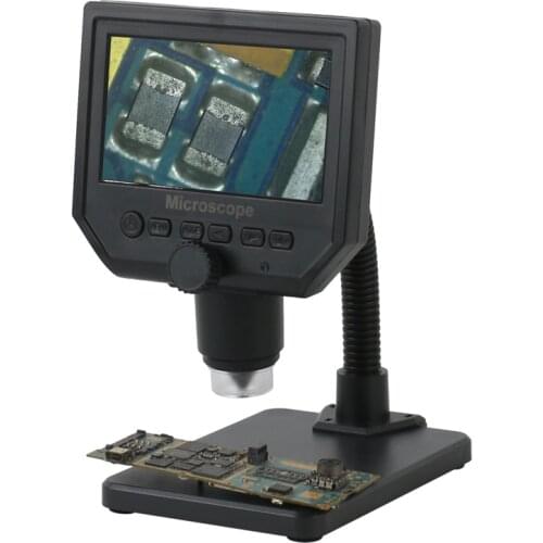 1-600x 3.6MP Portable USB Digital Electronic Microscope VGA Microscope 8 LED 4.3" Aluminum Alloy Holder For Phone Repair