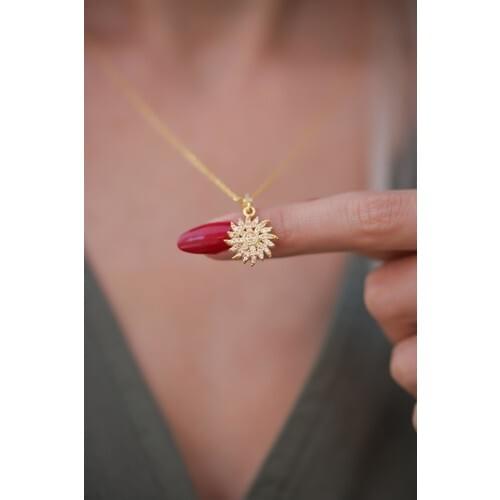 İzla Design Wind Vane Model Gold Plated Silver Necklace