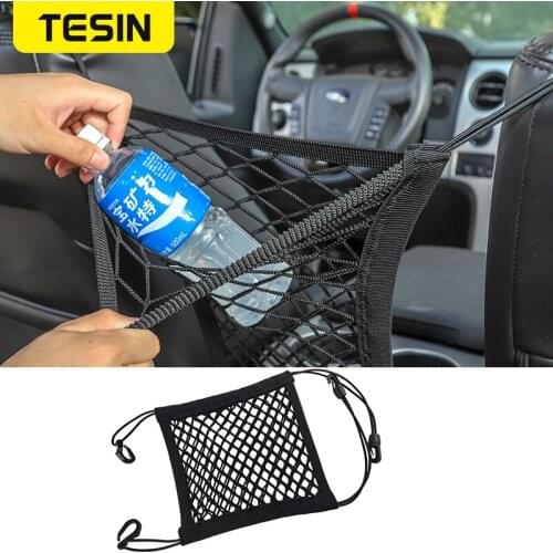 TESIN Stowing Tidying For Jeep Wrangler 1997-2019 TJ JK JL Car Seat Back Storage Net Bag For Wrangler JL accessories