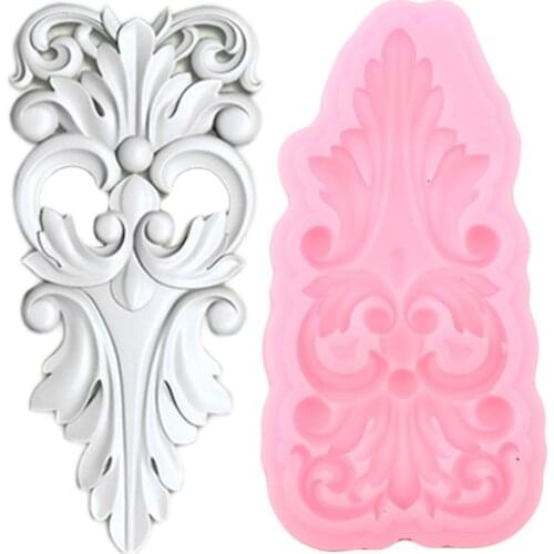 Scroll Leaves Cake Border Silicone Mold Relief Cupcake Topper Fondant Cake Decorating Tools Candy Clay Chocolate Gumpaste Mould