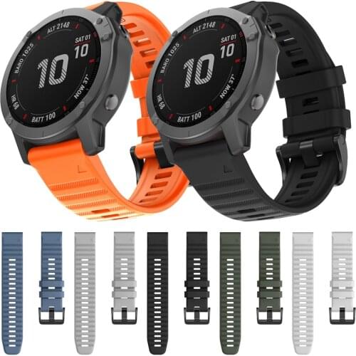 QuickFit 22mm 26mm Silicone band For Garmin Fenix 6 6X Pro / 5 5X Plus 3 3HR Band Fenix6 Fenix5 Watchband Easyfit Wrist Strap