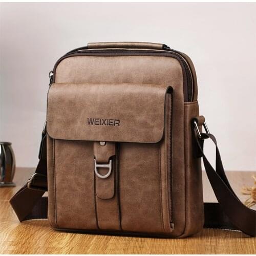 High quality Men bag Vintage Shoulder Bag For Man Leather Messenger Bag Casual Crossbody Bag Male Business Handbag For IPAD sac