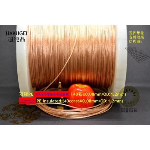 SCR uniform fine crystal copper PE insulated 40core*0.08 /OD:1.2MM HAKUGEI cable(Price is for 6meters)
