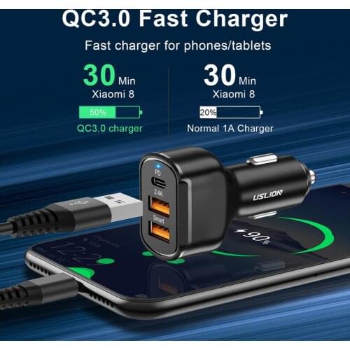 30W Universal Charger PD USB C Car Charger Quick Charge Dual Port Phone Charger Battery Charger Dual-port Fast Charging