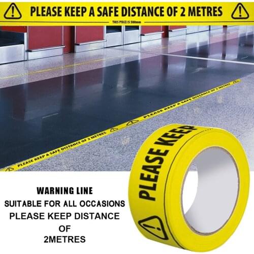 Safety Tape 2m Metre Apart Social Safe Distancing Floor Tape 33 m x 48mm for supermarkets, banks, fast food outlets 20May21