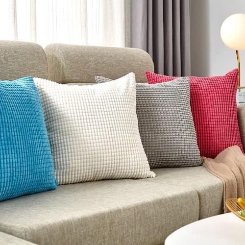 Yellow Cushion Cover 45x45cm Velvet pillow cover Sofa Decorative Pillows for Living Room Car Decorative Kussenhoes Home docor