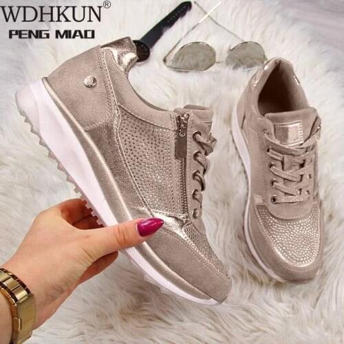 Womens Shoes Wedges Sneakers Women Vulcanize Shoes Sequins Shake Women Shoes Fashion Girls Sport Shoes Woman Footwear