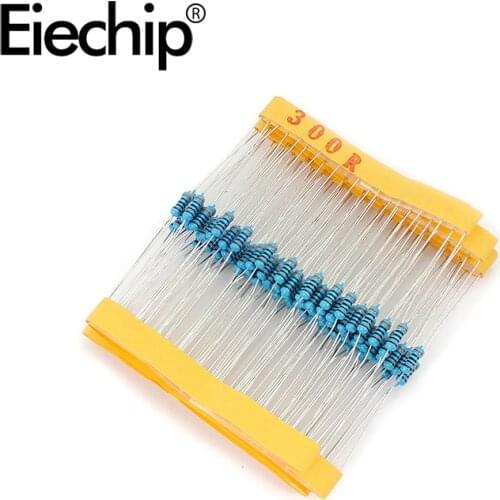 100pcs/lot 1/4W 1% Metal film resistor 300R 0.25W resistance 300 ohm Throught Hole