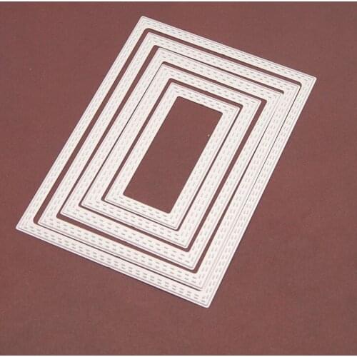 2020 Rectangle Metal Cutting Dies Scrapbooking Background Craft Card Making Embossing Rectangular Pattern New