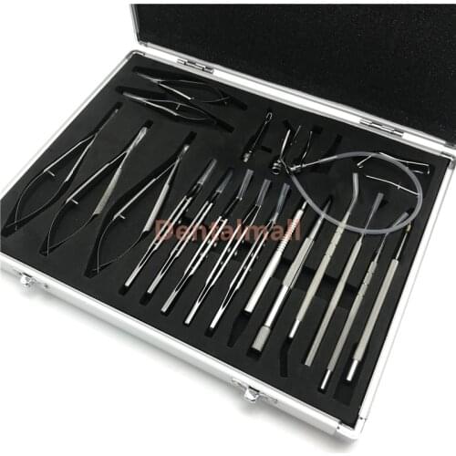 21pcs/set Stainless steel/Titanium Alloy Ophthalmic Cataract Eye Micro Surgery Surgical Instruments SET