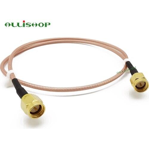 ALLISHOP 5M SMA Male Jack to SMA Male With Nut RF Coax Pigtail Cable with RG316D Double shield silver