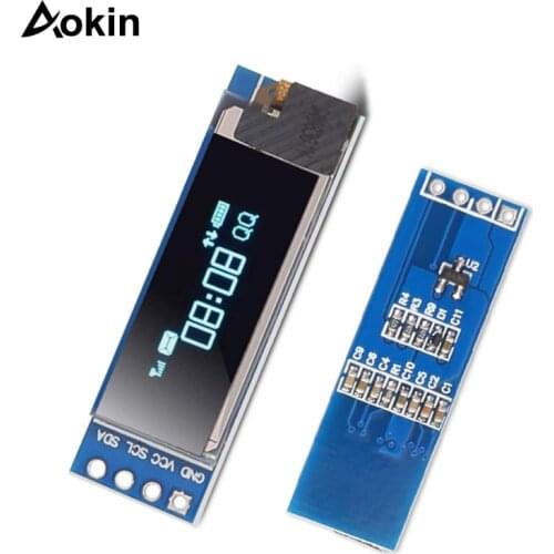Aokin 0.91 Inch LCD Screen 128x32 IIC I2C Blue OLED LCD Display DIY Module SSD1306 Driver IC DC 3.3V 5V For Arduino PIC