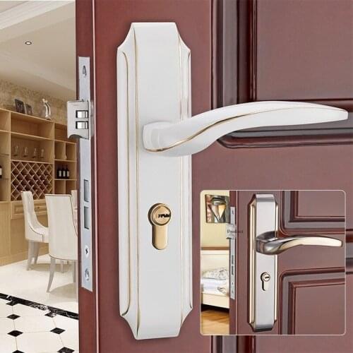 European solid wood bedroom door lock room door home hardware mechanical door lock door handle