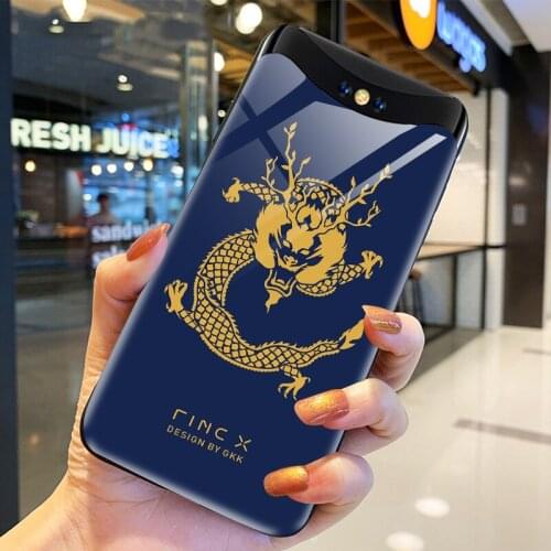 GKK Tempered Glass Case For OPPO Find X Luxury Pattern Lifting Camera Full Protective Plating Hard Cover For OPPO Find X Case