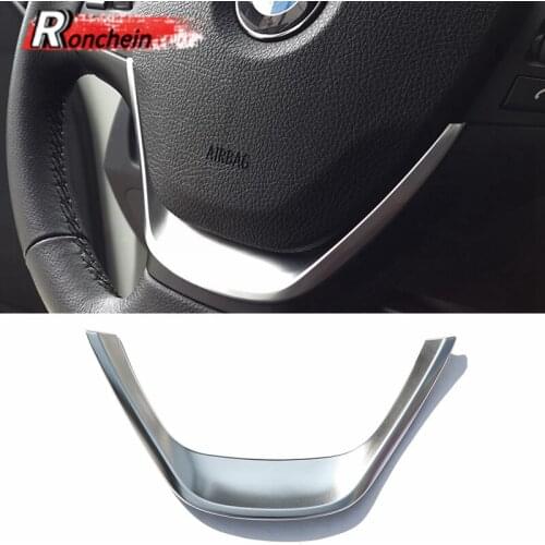 RONCHEIN Car Steering Wheel Chrome Cover Trim Carbon Fiber Texture Cap for BMW 1/3 Series F20 F30 2011-2019 Interior Accessories