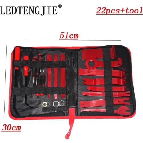 LEDTENGJIE Clip Removal Tool 22 Pcs Door Panel Removal Tool Crowbar Screwdriver Audio Cd Interior Disassembly for Car Repair