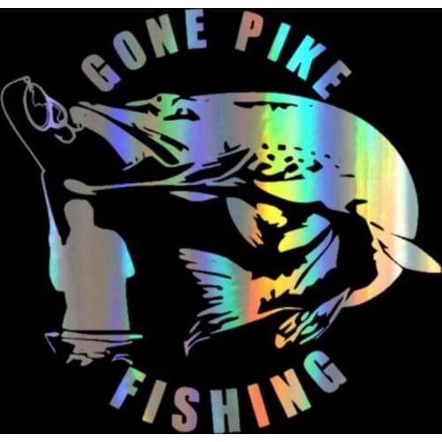Personality Reflective Gone Pike Fishing Fashion Car Sticker Decal Fashion Motorcycle Car Decorative Vinyl Apply To Car Window
