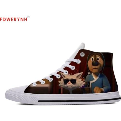 Mens Casual Shoes Cute Rock Dog 3D Printing Logo Man Lace-Up Fashionable Breathable Lightweight Mesh Shoes