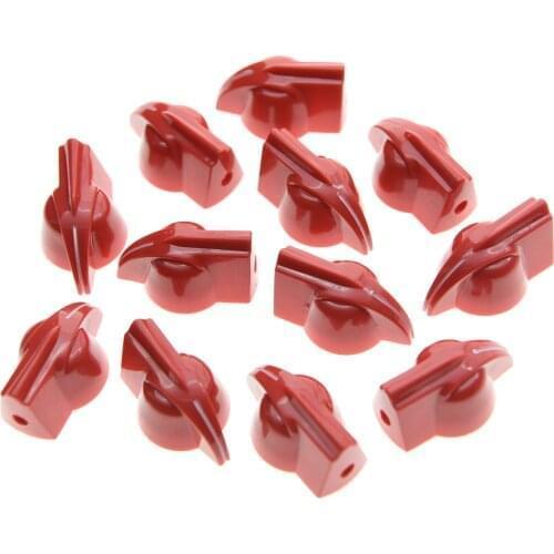 Pack of 12 Vintage set screw Guitar AMP Chicken Head / Effect pointer Knobs Red