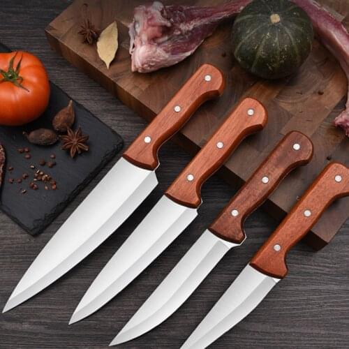4pcs Professional Butcher Knives Set Stainless Steel Chef Knife for Meat Bone Fish Fruit Vegetables Cleaver Kitchen Knife