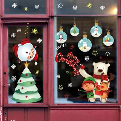 DIY Merry Christmas Wall Stickers Window Glass Stickers Christmas Decorations For Home Christmas Ornaments Xmas New Year 2021