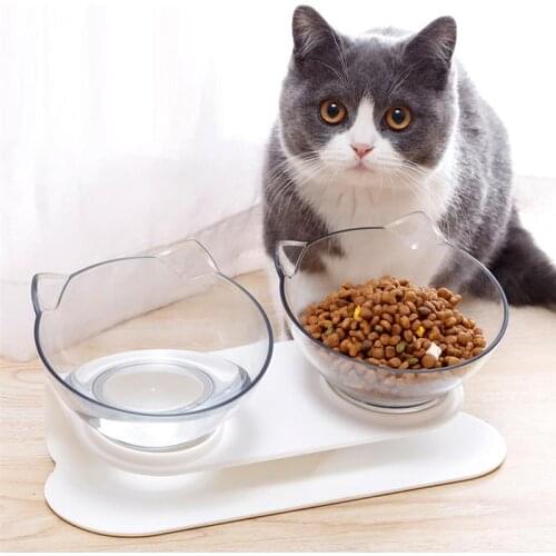 Pet Bowl Set Non-slip Tilting Style Pet Feeder Bowl Pet Food Bowl for Dogs Cats Dual Cat Water Feeder