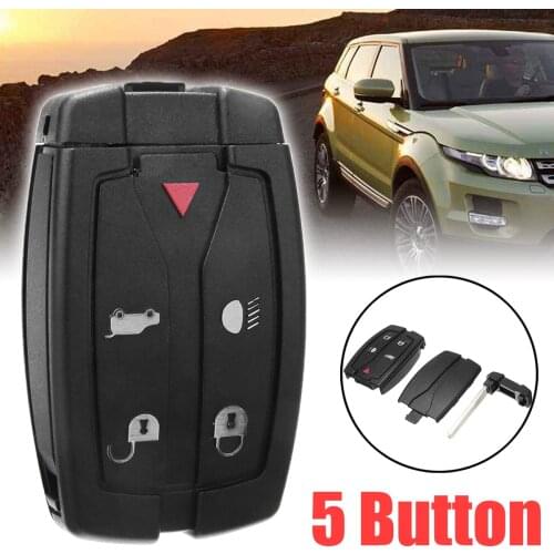 New Arrival 1pc 5 Button Remote Key Fob Case Shell+Key Blade For Land Rover Freelander 2