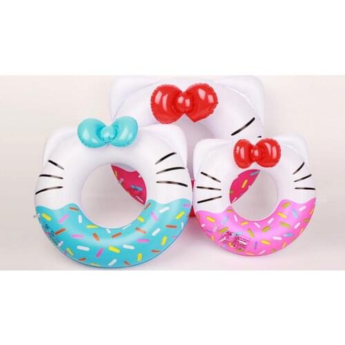 Wholesale For children Cartoon cat style Swimming Rings Inflatable float ring
