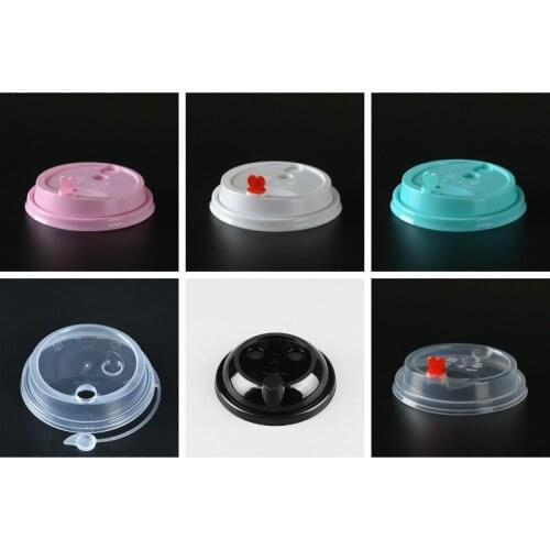 50pcs High quality 9cm caliber milk tea coffee soy water plastic covers red stopper creative thickening leakproof covers package