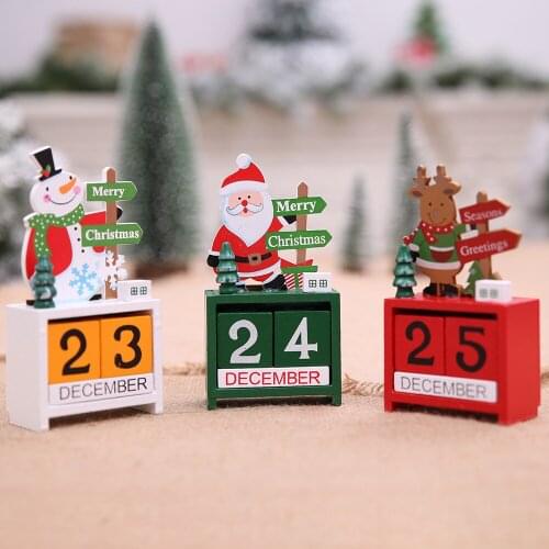 Christmas Mini Wooden Calendar Xmas Ornament Home Decoration Craft Gift Advent Calendar Calendario Adviento Navidad Kids