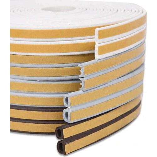 10 meters DIPE self-adhesive door and window sealing strip glass window anti-collision rubber strip foam sound insulation strip
