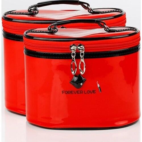 LIYIMENG 2pcs/set Cosmetic Casket Box Waterproof Storage Portable Box Make Up Bag Women PVC Pouch Travel Toiletry Organizer