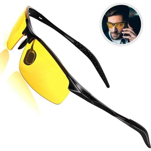 Aluminium Magnesium Photochromic TAC Polarized Mens Day&Night Vision Driving Sunglasses, Anti-Glare Driver Sun Glasses S175