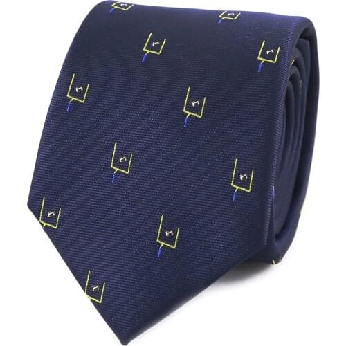 Sports Theme Football And Yellow Goal Post Pattern Necktie Tie Fathers Day Birthday Tie