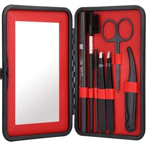 Eyebrow Trimmer Set Design For Men Eyebrow Razor Kit Eyebrows Scissors Eyebrow Comb Razor for Face Tweezers Eyelash Brush