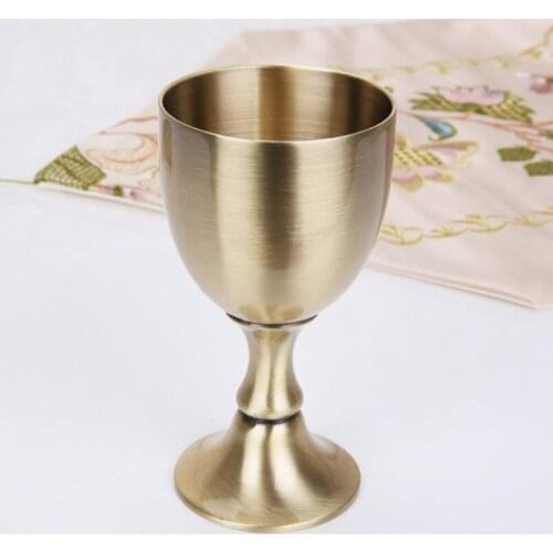Wine Glass European style antique high-legged classical liquor Copper alloy cup